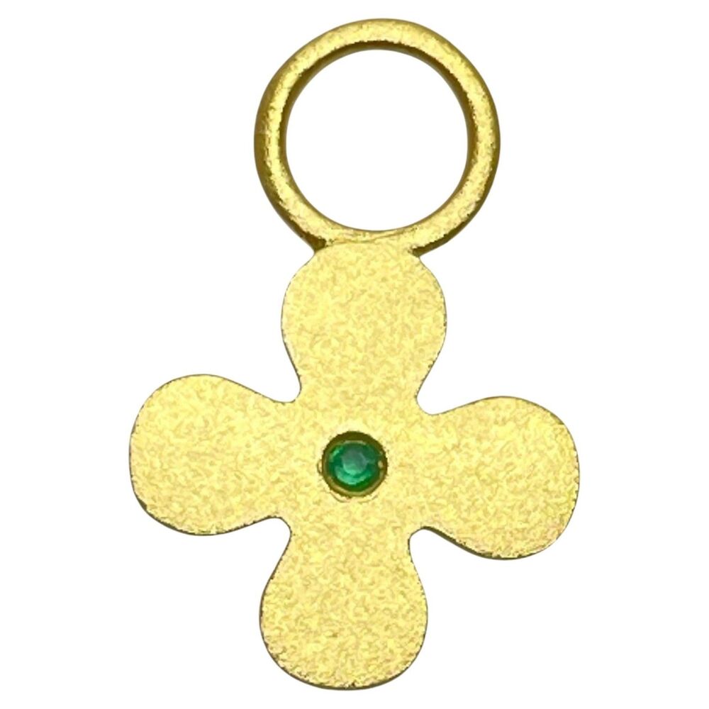 CHARM ME UP 22k gold emerald flower charm by DOROTA LASAK